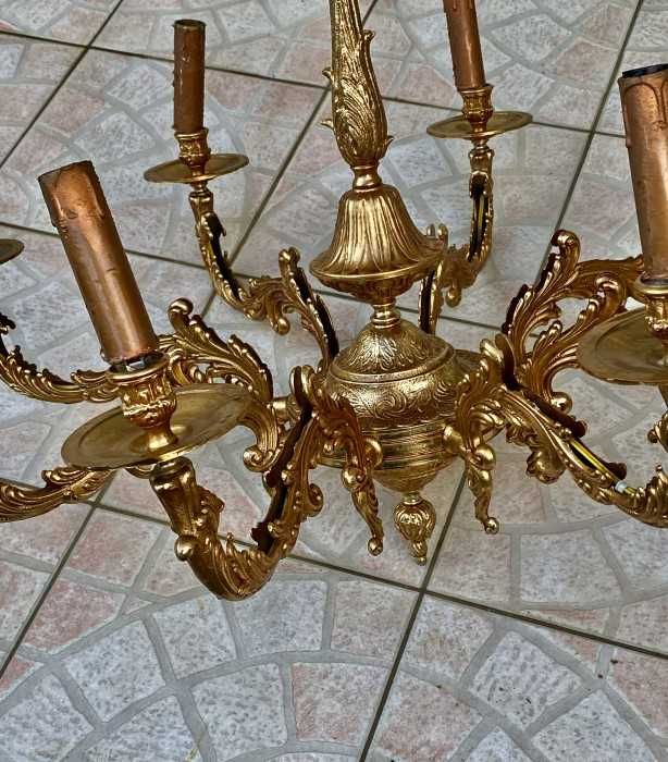 Spectaculos candelabru francez-8 brate-bronz masiv d ore-Franta