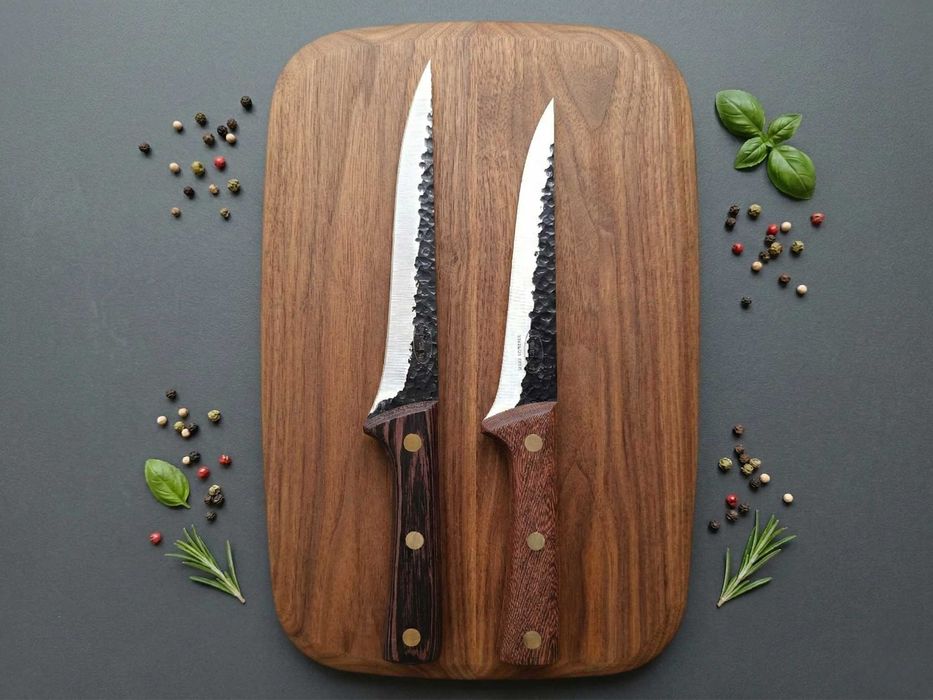 Set Premium 3 Piese: Satâr Oase Măcelărie 1kg și 2 Cuțite Forjate