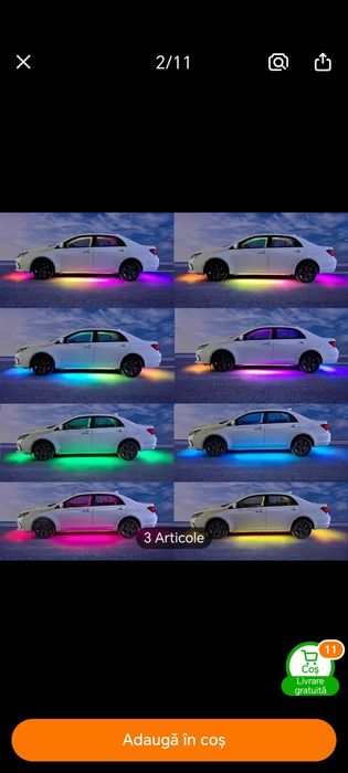 Luminile șasiului GM cu culori RGB, controlul muzicii și controlul wir