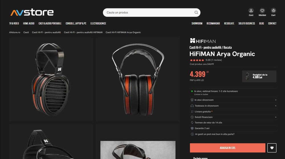 Casti HiFiMAN Arya Organic, arata si functioneaza impecabil.