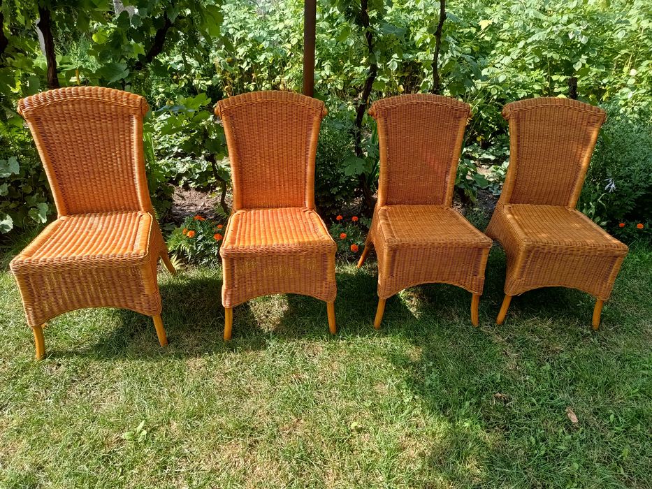 Set 4 Scaune împletite terasă