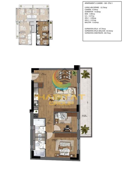 3 camere - Rezidential NOU - finalizat - Unirii -Mitropolie