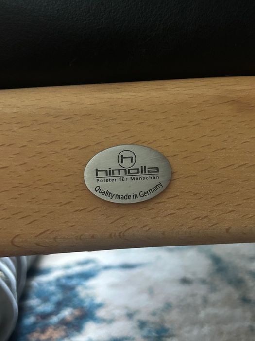 Canapea neagra de piele HIMOLLA