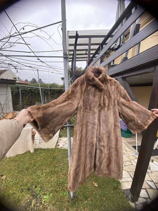 Blana lunga vizon culoare capucino M-L