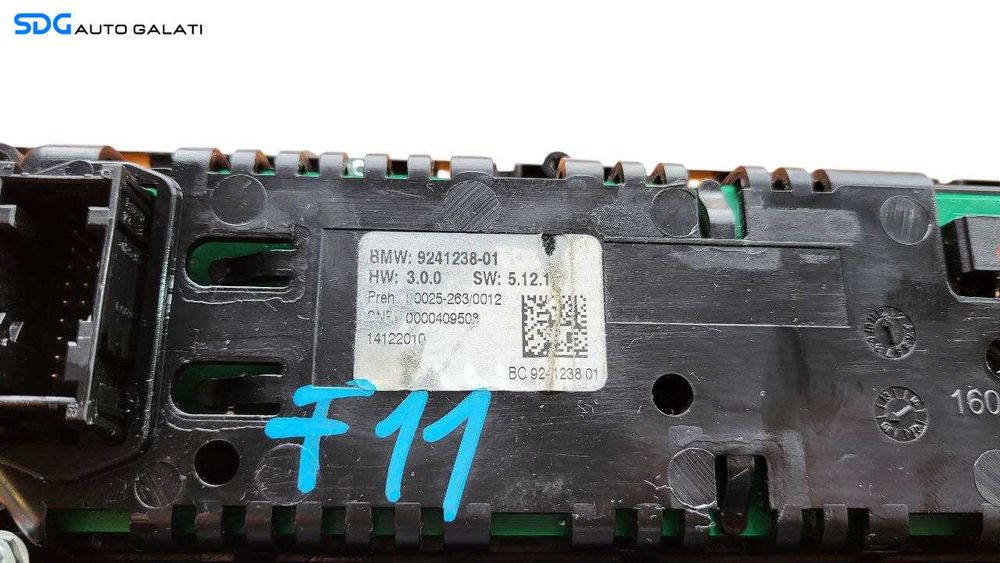 Panou Comanda AC Clima Climatronic Aer Conditionat BMW Seria 5 F10 F11 2009 - 2017 Cod 9241238-01 14122010 [LR2187]