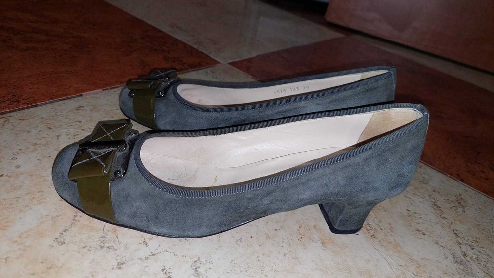 Pantofi Italia piele naturala gri petrol nr 39