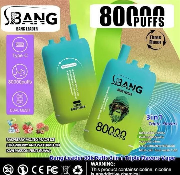 Pachet 3 Bucati Vape 80.000 Puffs 3 Arome Reincarcabil Abur Mult