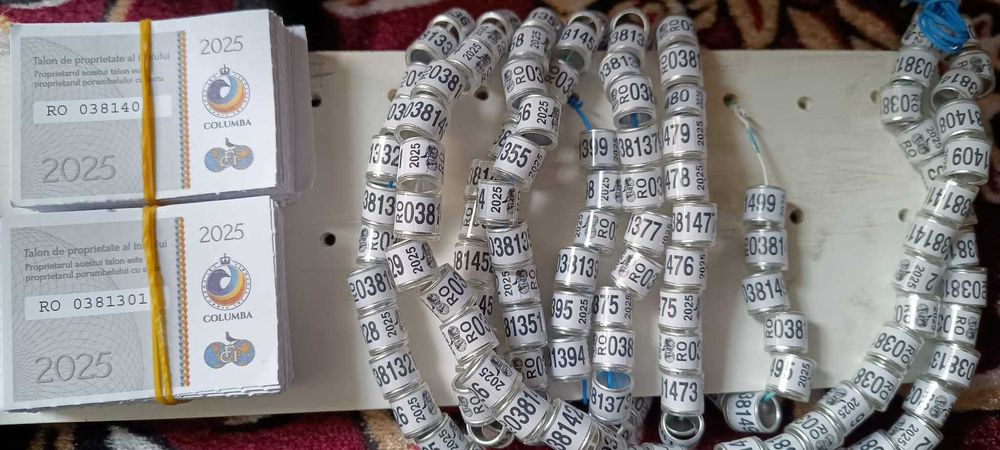 Inele porumbei 2026-FCI cu talon,,FRSC cu talon ,EE, cleme cu și fără