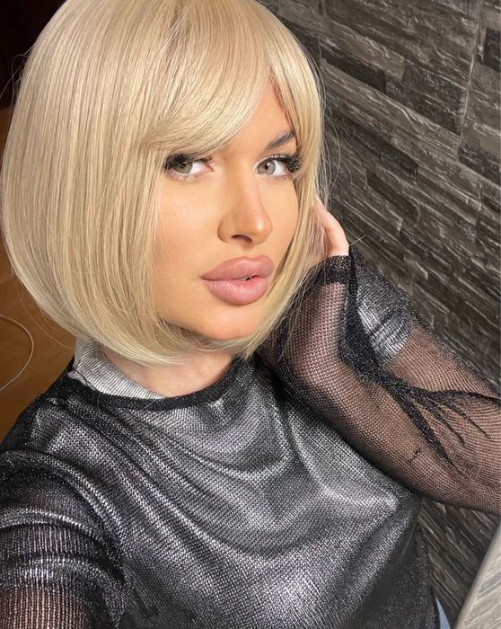 Peruca bob blonda scurta  noua