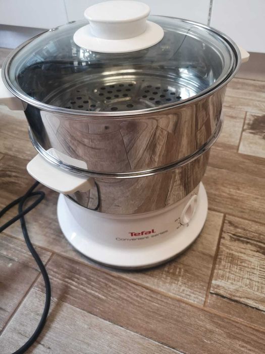 Aparat de gătit cu aburi Tefal, 2 vase, 6 L, inox - CA NOU