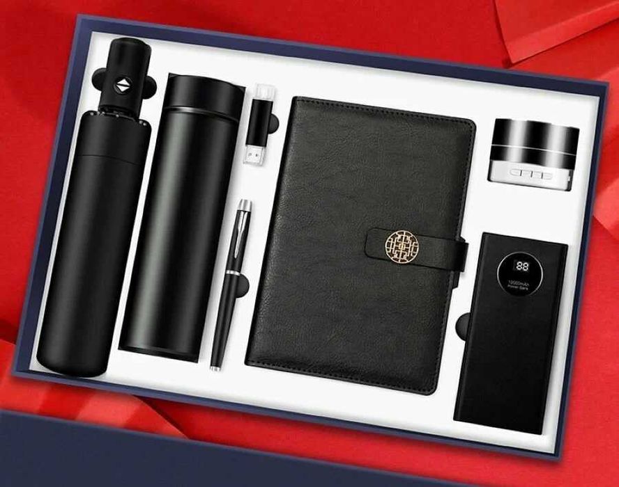 Подарочный набор: всё для успеха — блокнот флешка зонт и др. Доставка