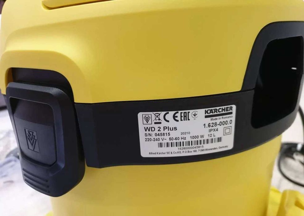 Мултифункционална прахосмукачка за сухо мокро почистване Karcher WD 2 Plus V-12/4/18 1000 W  12 л.