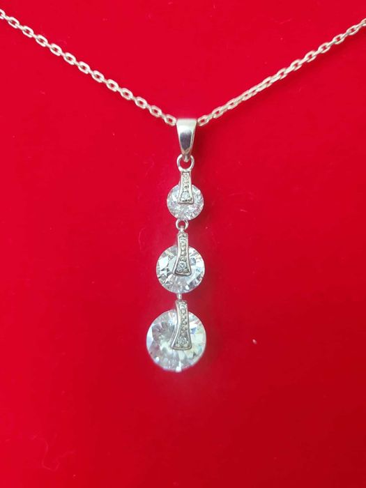 AG77, set argint 925,nou/marcat, zirconiu alb, deosebit, ideal cadou