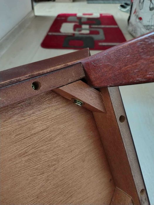 Masuta de cafea Vintage din lemn; Masuta cu blat 43x33x41h cm