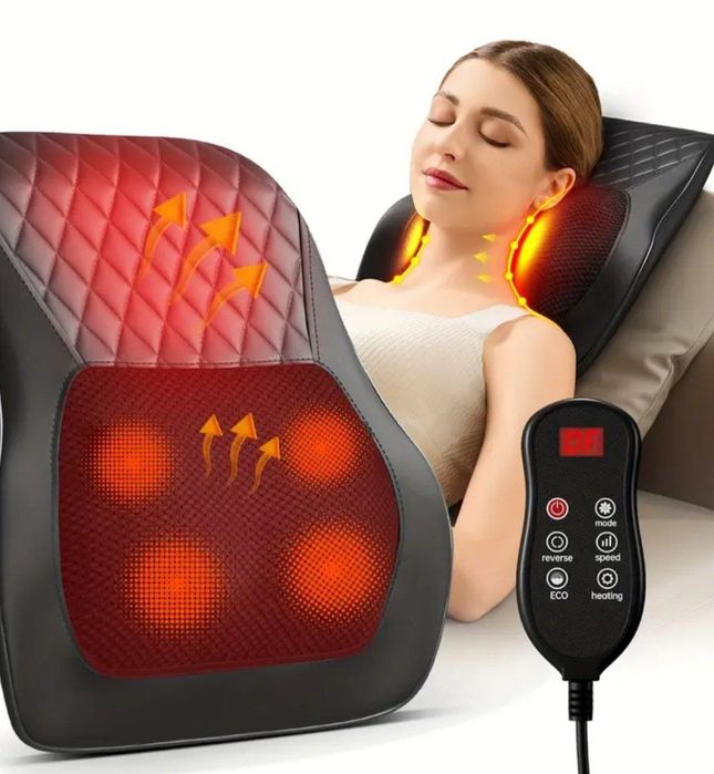 Массажёр Shiatsu Massage Pillow с подогревом | Для спины, шеи, поясниц