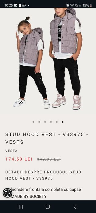 Vesta unisex STUD HOOD VEST