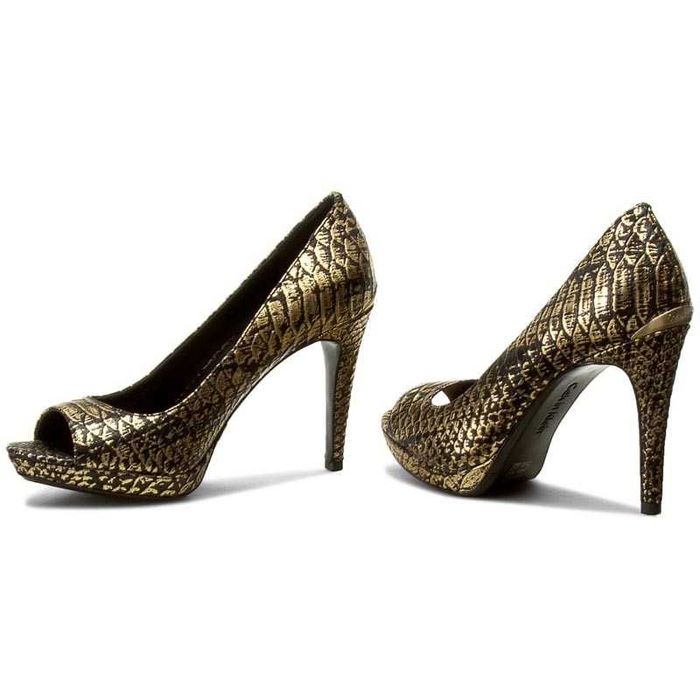 %ПРОМО% CALVIN KLEIN № 35-37-38-39 – Дамски кожени сандали BLACK LABEL