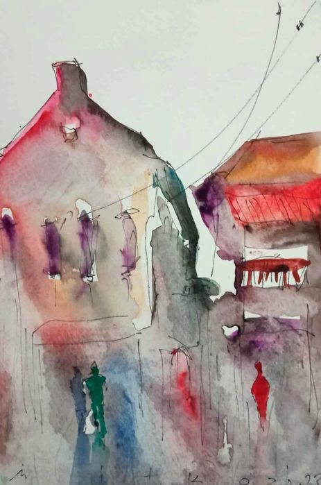 Акварели, ръчна хартия