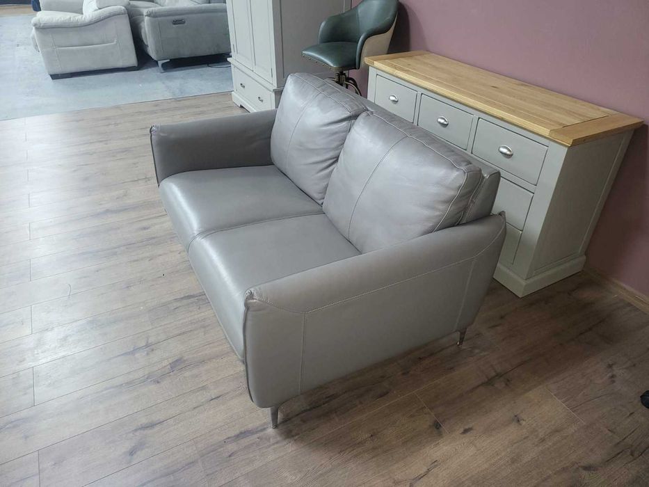 ПРОМОЦИЯ!!! Дизайнерски сив кожен диван двойка