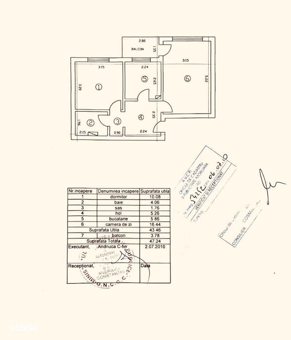 Apartament 2 camere | Podu de Fier | 47 mp | Decomandat