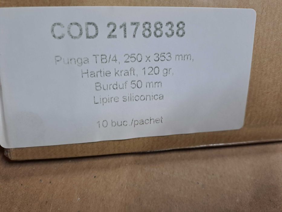 Plic cu burduf TB/4 siliconic kraft 250 x 353 x 50 mm