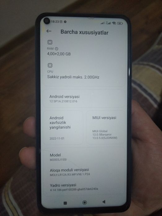 Redmi not 9 telefonni oʻzim tutganman holati aʼlo darajada.