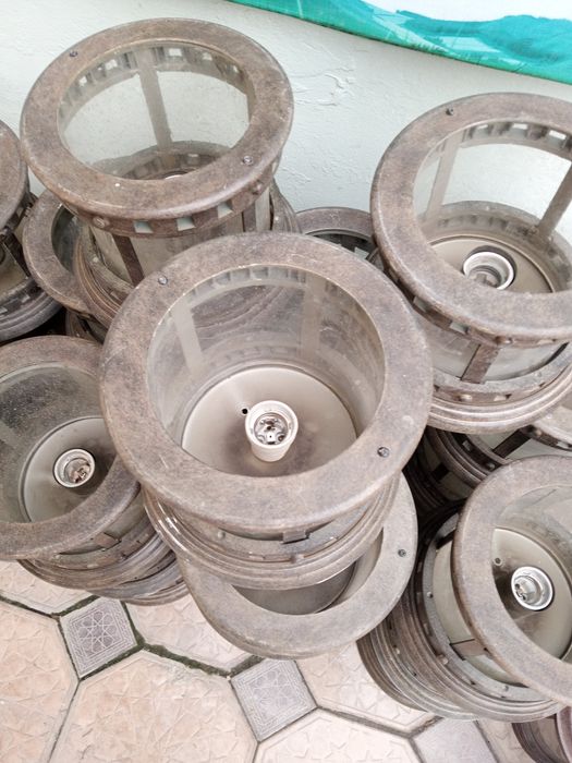 Светильник,лампа потолочная-алюминий, стекло.