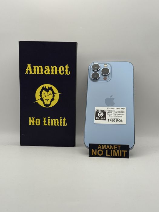 iPhone 13 pro max 128GB Blue  Garantie 12 Luni , AMANET NO LIMIT.
