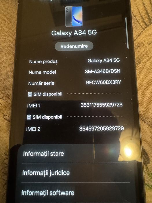 Vand samsung A34 stare  perfecta  de functionare