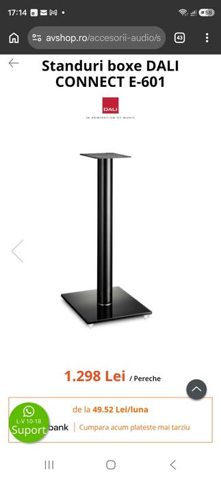 Stand-uri / picioare boxe Dali E-601