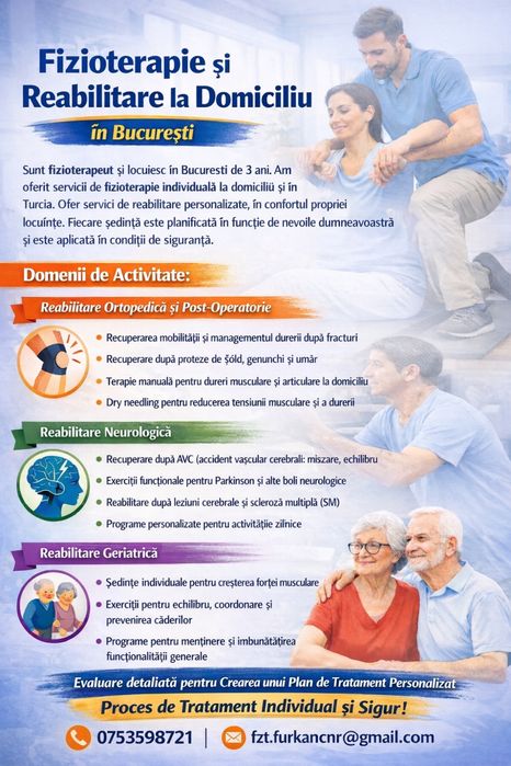 Fizioterapie şi kinetoterapie la domiciliu in Bucureşti