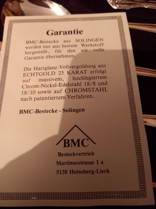 Set  tacâmuri Solingen placat cu aur 23 k, 72 buc