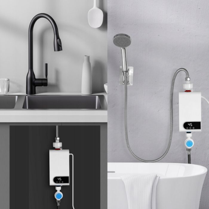 Проточен бойлер 3500W с дигитален дисплей – Моментална топла вода без