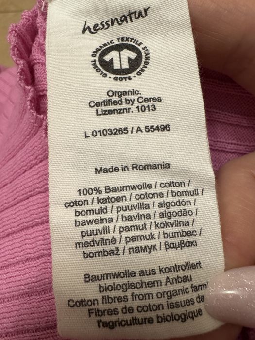 Top mânecă 3/4 din bumbac organic Hessnatur, mărime 34.