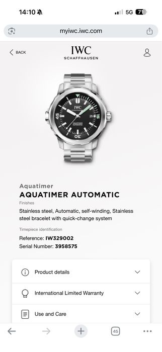 IWC Aquatimer IW329002