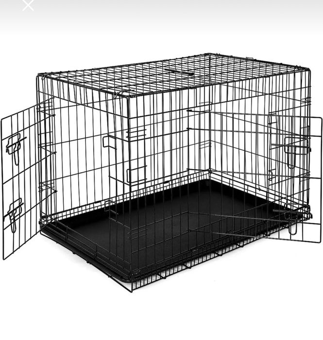 Cusca pentru caine sau pisica din metal / neagra / 60 cm