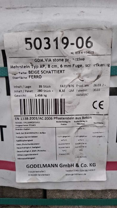 Pavaj rezistent,  piese, 8cm grosime, gri beton