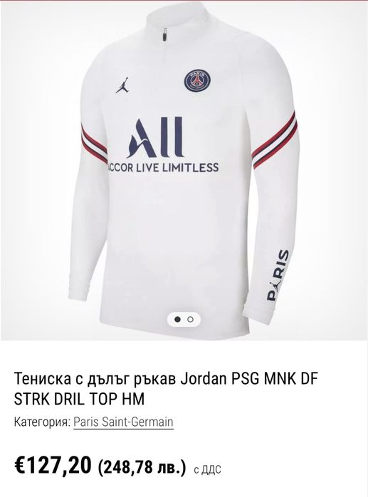 Мъжко горнище NIKE JORDAN  Paris Saint Germain. Размер М