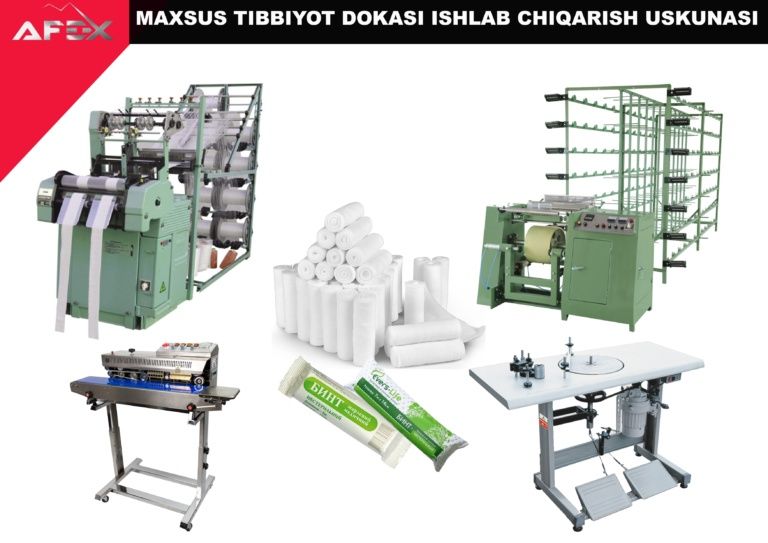 Tayyor liniyalar, Yengil sanoat, To'quv uskunalari
Tibbiyot dokasi ish