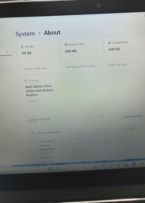 Laptop Lenovo V15-ADA | 15.6" | AMD Athlon, 4GB RAM, SSD 128GB | Stare Foarte Bună