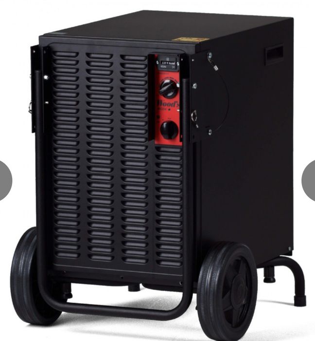 Dezumidificator profesional Woods WCD4 PRO, 230 m², 2 viteze, 41 l/24 h, Hidrostat, Functioneaza pana la +2 °C, Maner si roti, 60 dB, IPX1, Negru