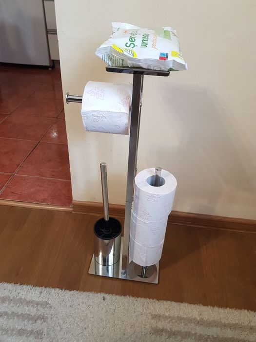 Suport hârtie igienică din oțel inoxidabil cu perie set