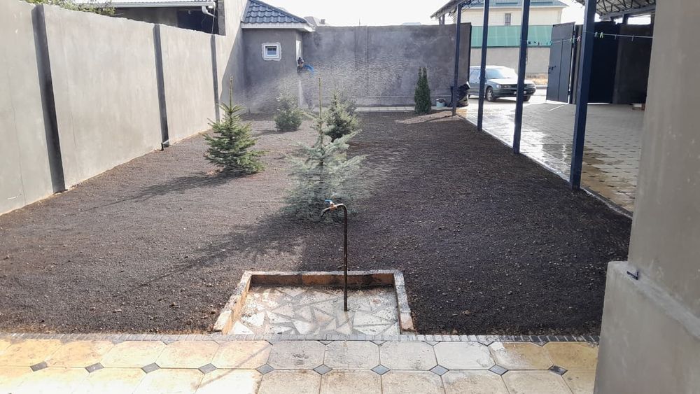 Посадка газона с поливом