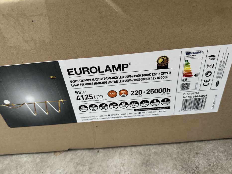 Нестандартен висящ златен полилей