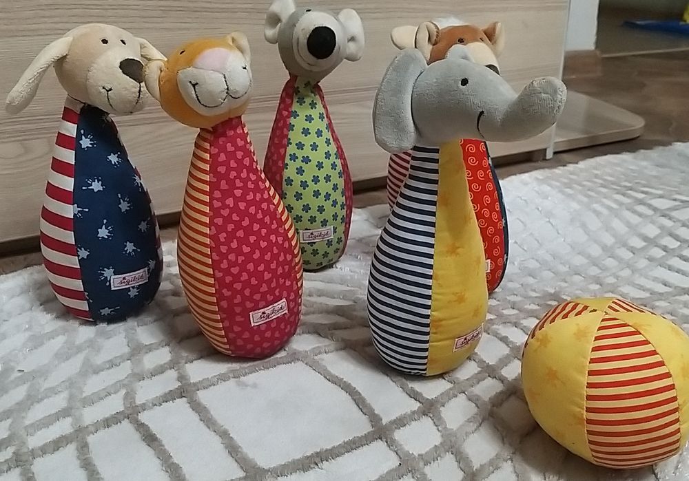Мягкий боулинг, зверята.