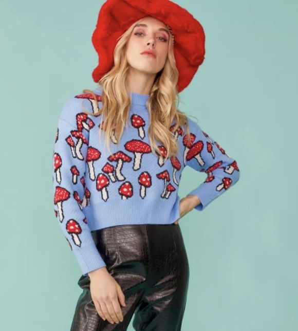 Zara зара пуловер с гъби