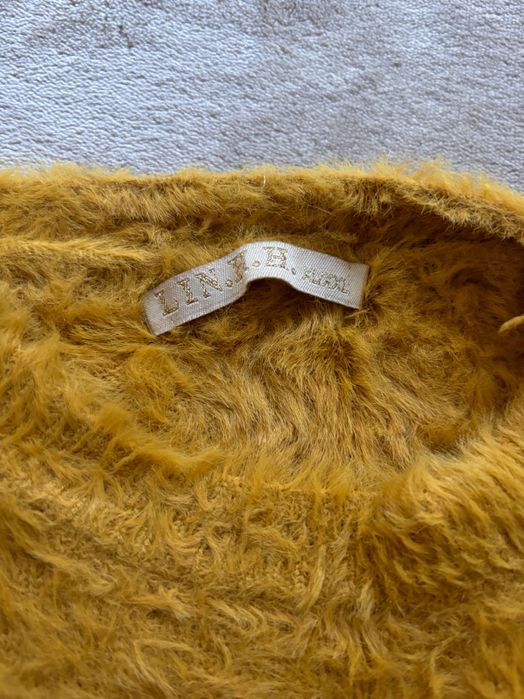 Мек пуловер, цвят горчица