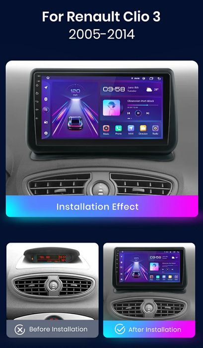 Navigatie Android dedicata Renault Clio 3 (2005-2014)