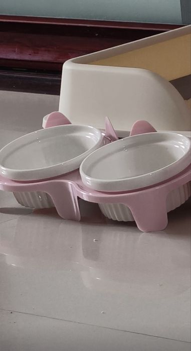 Керамическая двойная миска