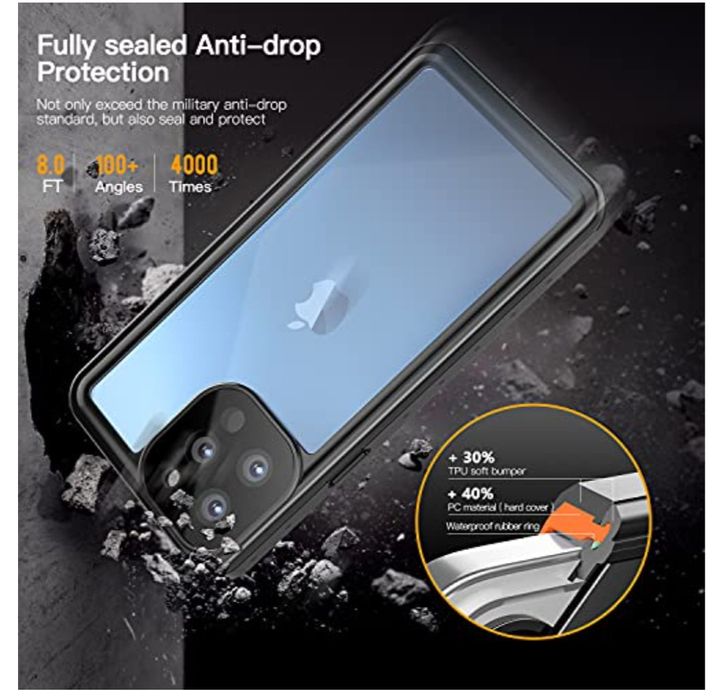 Carcasă impermeabilă inkolelo pentru iPhone 13 Pro,, cu cablu pluti